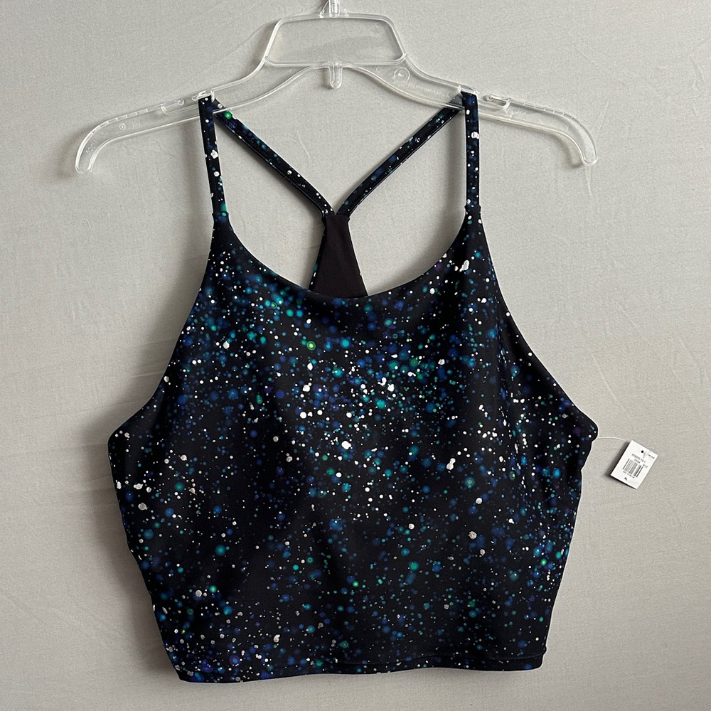 Old Navy Black and Blue Speckled Tank Top